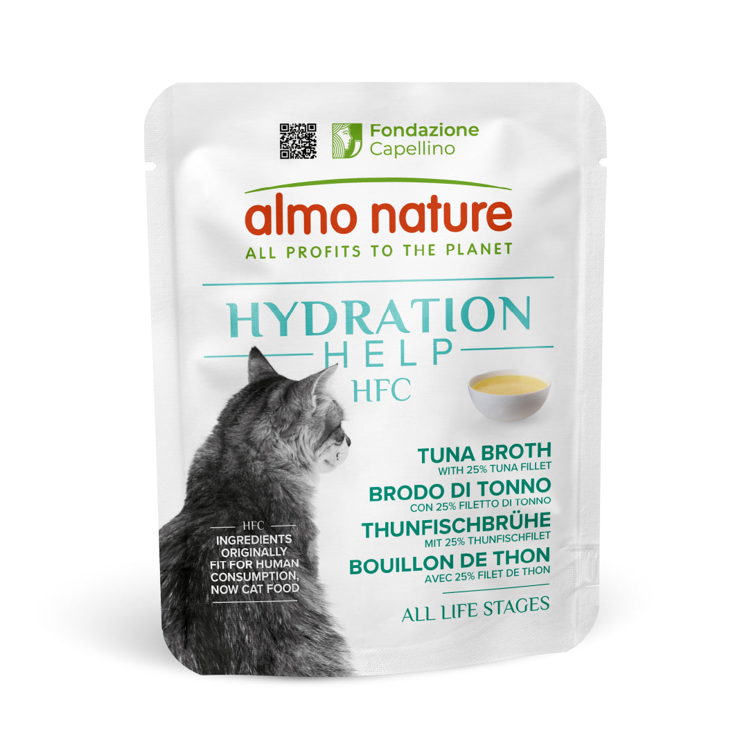 Almo Nature HFC Hydration Help Brodo di Tonno con Filetti di Tonno 50g Busta Almo Nature HFC Hydration Help Brodo di Tonno con Filetti di Tonno 50g Busta
